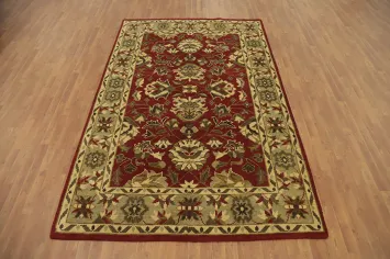 Red Floral Indian Area Rug 6x10