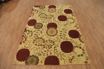 All-Over Floral Indian Area Rug 7x10