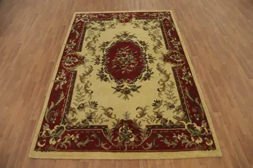 Victorian Style Floral Indian Area Rug 7x10