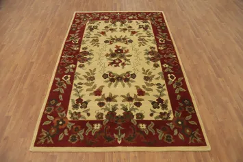 All-Over Floral Handmade Area Rug 6x10