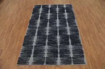 Modern Wool Abstract Indian Area Rug 5x9