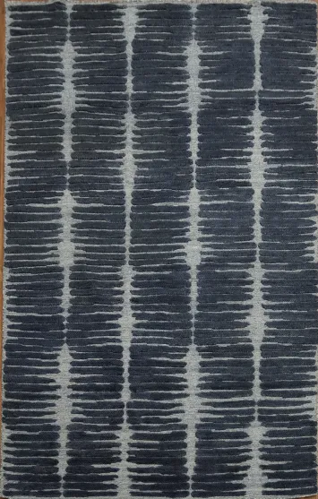 Contemporary Wool Abstract Indian Area Rug 5x9