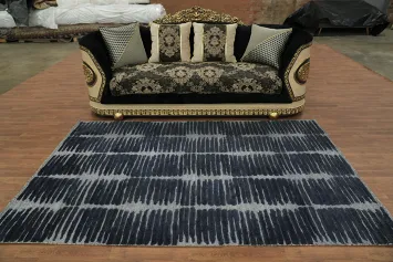 Contemporary Wool Abstract Indian Area Rug 5x9