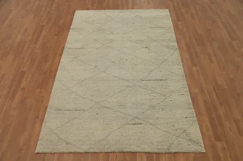 Handmade Wool Trellis Moroccan Area Rug 5x8