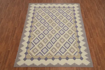 Geometric Flat Weave Kilim Durrie Area Rug 8x10