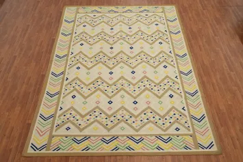Geometric Flat Weave Kilim Durrie Area Rug 9x12