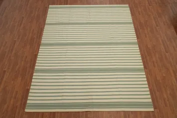 Striped Flat Weave Kilim Durrie Area Rug 9x12