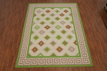 Geometric Kilim Durrie Flat Weave Area Rug 9x12