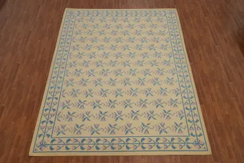 Flat Weave Floral Kilim Durrie Nomad Area Rug 9x12