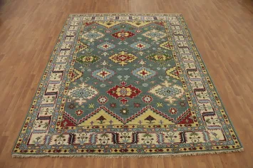 Geometric Kazak Indian Area Rug 8x10