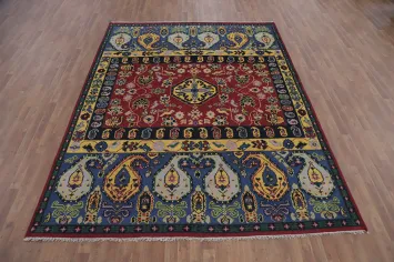 Geometric Wool Kazak Indian Area Rug 8x10