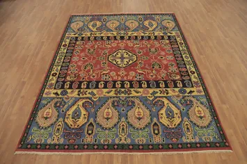 Geometric Wool Kazak Indian Area Rug 8x10