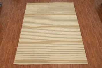 Striped Nomad Flat Weave Kilim Durrie Area Rug 9x12