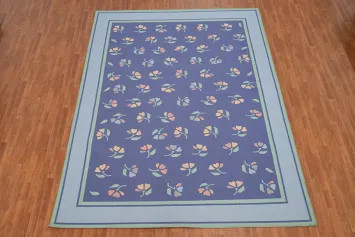 Floral Flat Weave Kilim Durrie Area Rug 9x12