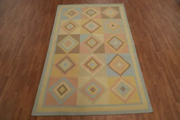 Geometric Flat Weave Kilim Durrie Nomad Area Rug 6x9
