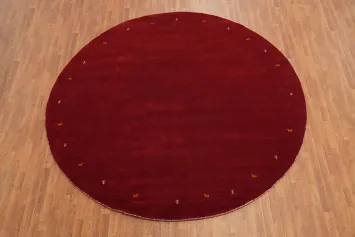 Tribal Gabbeh Round Red Area Rug 10x10