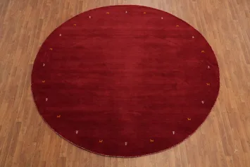 Tribal Gabbeh Red Round Area Rug 10x10