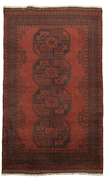 Tribal Red Balouch Afghan Rug 3x5