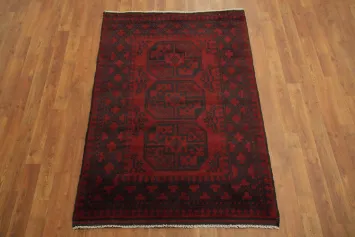 Elephant Foot Red Balouch Afghan Rug 3x5