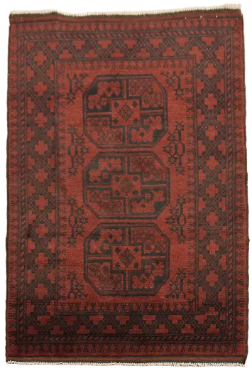 Elephant Foot Red Balouch Afghan Rug 3x5