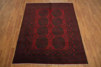 Elephant Foot Geometric Balouch Afghan Rug 5x6