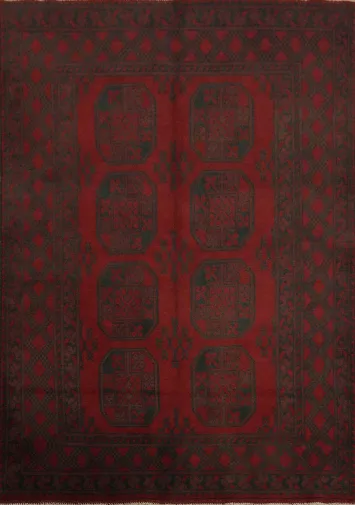 Elephant Foot Red Balouch Afghan Rug 5x6