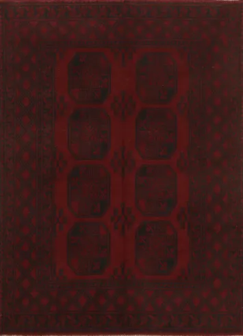 Elephant Foot Red Balouch Afghan Rug 5x7