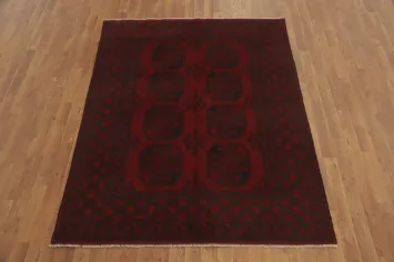 Elephant Foot Red Balouch Afghan Rug 5x7