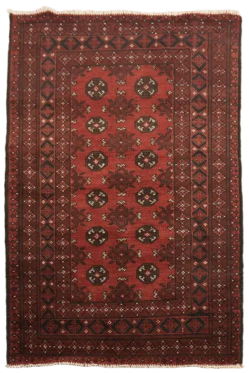 Tribal Red Balouch Afghan Wool Rug 3x5