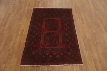 Tribal Geometric Balouch Afghan Rug 3x5