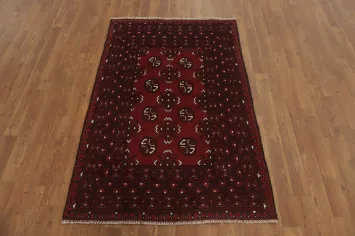 Tribal Red Balouch Afghan Rug 3x5