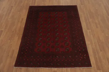 Elephant Foot Red Balouch Afghan Rug 5x6