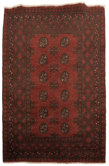 Tribal Red Balouch Afghan Wool Rug 3x5