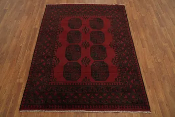 Tribal Red Balouch Afghan Rug 5x7