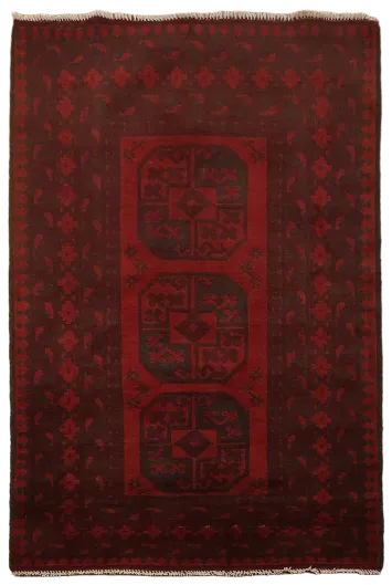 Elegant Traditional Red Rug with Intricate Geometric Patterns 3x5