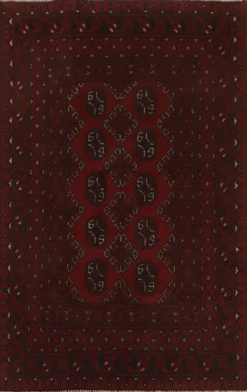 Tribal Red Balouch Afghan Rug 3x5