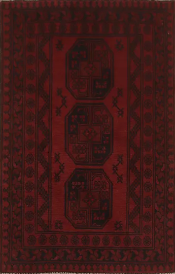 Tribal Red Balouch Afghan Rug 3x5