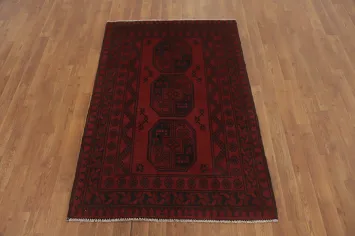 Tribal Red Balouch Afghan Rug 3x5