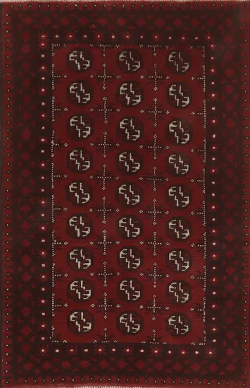 Tribal Red Balouch Afghan Rug 3x5
