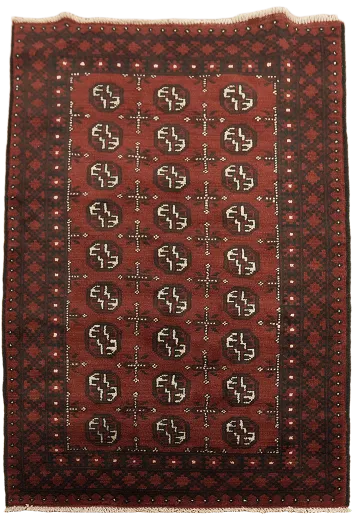 Tribal Red Balouch Afghan Wool Rug 3x5
