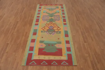 Flat Weave Colorful Kilim Oriental Runner Rug 4x10