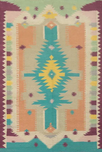 Fat Weave Wool Kilim Oriental Rug 4x6