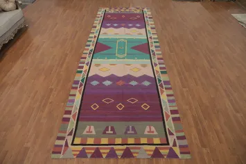 Fat Weave Wool Kilim Oriental Runner Rug 5x15