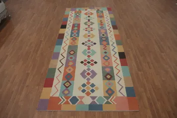 Geometric Wool Kilim Oriental Area Rug 5x11