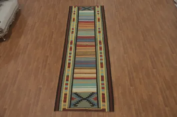 Tribal Wool Kilim Oriental Runner Rug 4x13