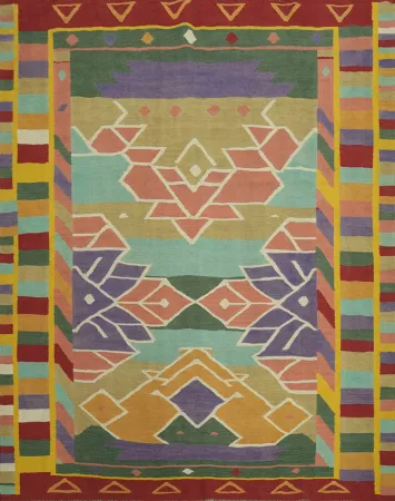 Tribal Wool Kilim Square Area Rug 7x7