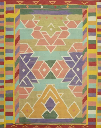 Square Wool Kilim Oriental Area Rug 7x7