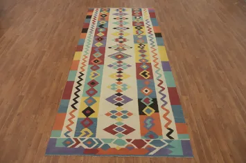 Fat Weave Wool Kilim Oriental Area Rug 5x11