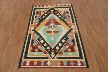Geometric Kilim Wool Oriental Area Rug 5x8