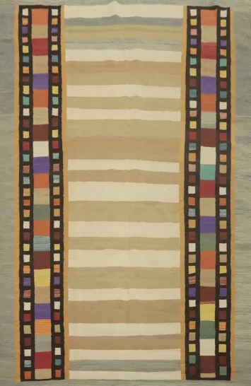 Geometric Wool Kilim Oriental Area Rug 7x10